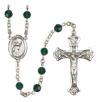 Sterling Silver 6mm Saint Aidan of Lindesfarne  Engraved Catholic Rosaries
