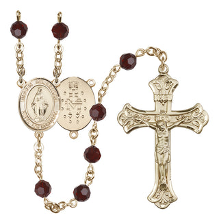 14kt Gold Filled 6mm Virgen Milagrosa Rosary
