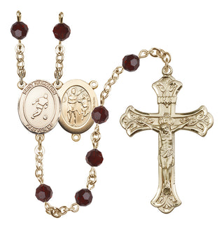 14kt Gold Filled 6mm Saint Sebastian/Soccer Rosary