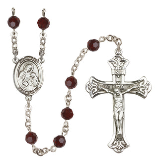 Sterling Silver 6mm Saint Ann  Engraved Catholic Rosaries