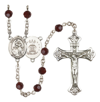 Sterling Silver 6mm Saint Joan of Arc / Air Force Rosary
