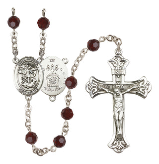 Sterling Silver 6mm Saint Michael / Air Force Rosary