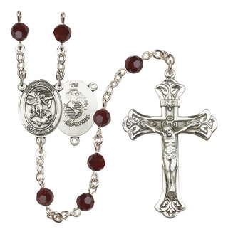 Sterling Silver 6mm Saint Michael / Marines Rosary