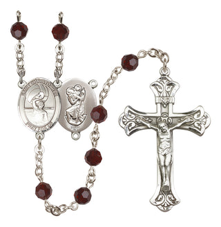 Sterling Silver 6mm Saint Christopher/Water Polo Men Rosary
