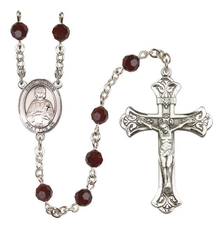 Sterling Silver 6mm Saint Gerald  Engraved Catholic Rosaries