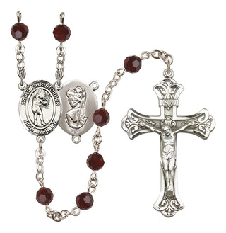 Sterling Silver 6mm Saint Christopher/Basketball-Women Rosary