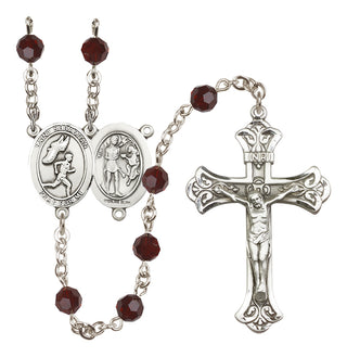 Sterling Silver 6mm Saint Sebastian /Track&Field-Men Rosary