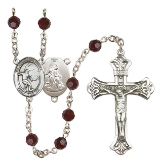 Sterling Silver 6mm Guardian Angel/Soccer Rosary