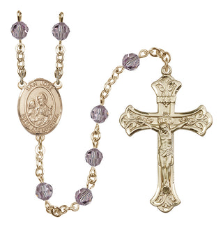 14 Karat Gold-Filled 6mm Austrian Crystal San Jose Rosary in Light Amethyst