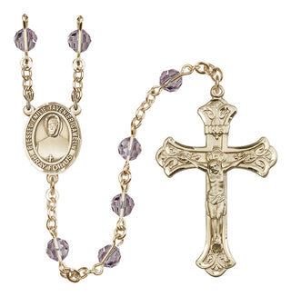 14 Karat Gold-Filled 6mm Austrian Crystal Blessed Emilie Tavernier Gamelin Rosary in Light Amethyst