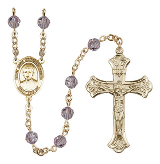 14 Karat Gold-Filled 6mm Austrian Crystal Saint Jose Sanchez del Rio Rosary in Light Amethyst