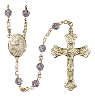 14 Karat Gold 6mm Austrian Crystal San Ramon Nonato Rosary in Light Amethyst