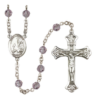 Sterling Silver 6mm Saint Andrew the Apostle  Engraved Catholic Rosaries