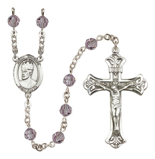 Sterling Silver 6mm Saint Edward the Confessor  Engraved Catholic Rosaries