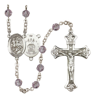 Sterling Silver 6mm Saint George / Air Force Rosary