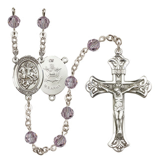 Sterling Silver 6mm Saint George / Army Rosary