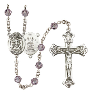 Sterling Silver 6mm Saint Michael / Air Force Rosary