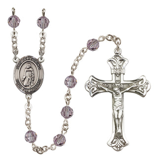 Sterling Silver 6mm Austrian Crystal San Peregrino Rosary in Light Amethyst