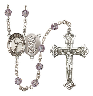 Sterling Silver 6mm Saint Christopher/Tennis Rosary