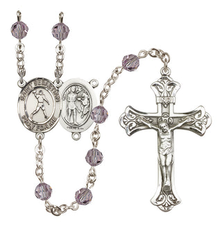 Sterling Silver 6mm Saint Sebastian/Football Rosary