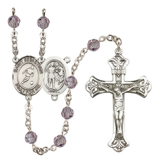 Sterling Silver 6mm Saint Sebastian/Soccer Rosary