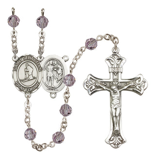 Sterling Silver 6mm Saint Sebastian/Skiing Rosary