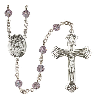 Sterling Silver 6mm Holy Family  Engraved Catholic Rosaries