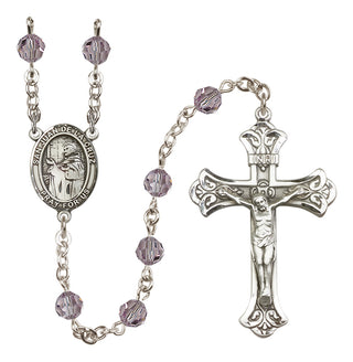 Sterling Silver 6mm Austrian Crystal San Juan de la Cruz Rosary in Light Amethyst