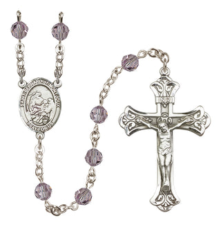 Sterling Silver 6mm Saint Bernard of Montjoux  Engraved Catholic Rosaries