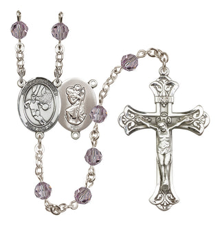 Sterling Silver 6mm Saint Christopher/Basketball Rosary