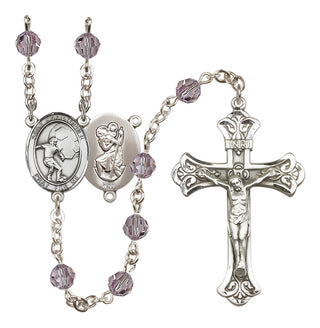 Sterling Silver 6mm Saint Christopher/Soccer Rosary