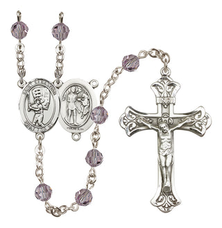 Sterling Silver 6mm Saint Sebastian / Baseball Rosary