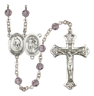 Sterling Silver 6mm Saint Sebastian/Wrestling Rosary