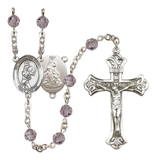 Sterling Silver 6mm Guardian Angel/Softball Rosary
