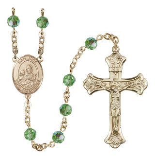 14 Karat Gold-Filled 6mm Austrian Crystal San Jose Rosary in Peridot