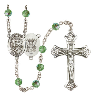Sterling Silver 6mm Saint George / Navy Rosary