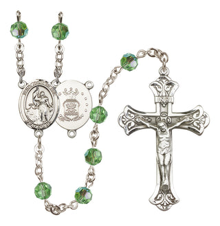 Sterling Silver 6mm Saint Joan of Arc / Air Force Rosary