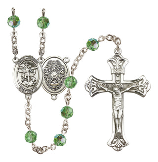 Sterling Silver 6mm Saint Michael the Archangel/Policeman Rosary