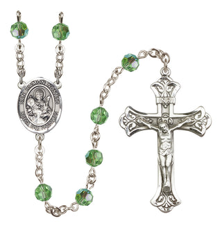Sterling Silver 6mm Austrian Crystal San Ramon Nonato Rosary in Peridot