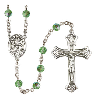 Sterling Silver 6mm Angel de la Guardia  Engraved Catholic Rosaries