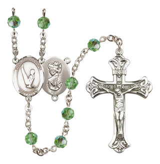 Sterling Silver 6mm Saint Christopher/Gymnastics  Engraved Catholic Rosaries