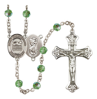 Sterling Silver 6mm Saint Christopher/Swimming Rosary
