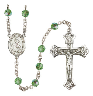 Sterling Silver 6mm Austrian Crystal Saint James the Lesser Rosary in Peridot