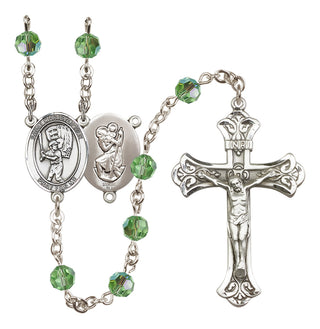 Sterling Silver 6mm Saint Christopher/Baseball Rosary