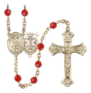 14kt Gold Filled 6mm Guardian Angel/1st Responders Rosary