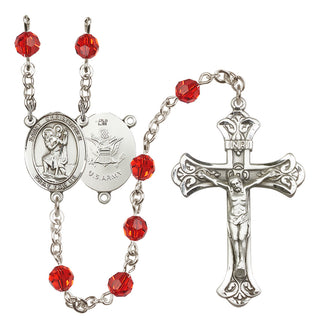 Sterling Silver 6mm Saint Christopher / Army Rosary