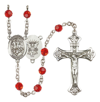 Sterling Silver 6mm Saint George / Navy Rosary