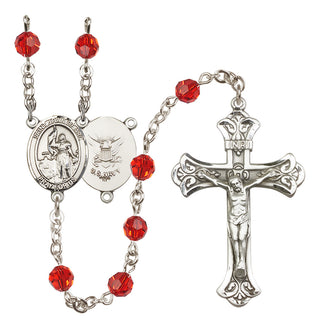 Sterling Silver 6mm Saint Joan of Arc / Navy Rosary