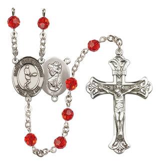 Sterling Silver 6mm Saint Christopher/Tennis Rosary