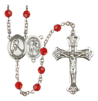 Sterling Silver 6mm Saint Sebastian/Ice Hockey Rosary